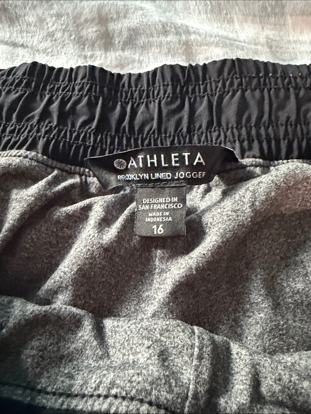 Athleta women size 16 Brooklyn Gray Lined Joggers